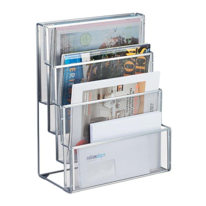 B2X Zeitschriftenständer aus Metall mit 4 Fächern