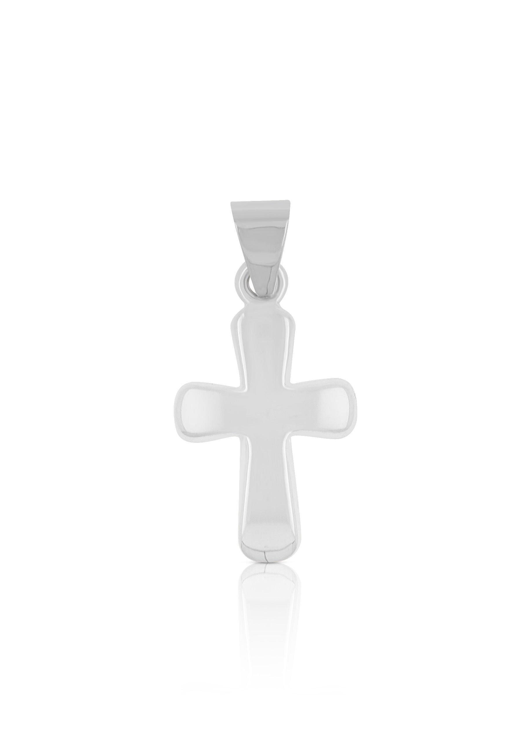 MUAU Schmuck Anhänger Balken-Kreuz Weissgold 750, 18x9mm