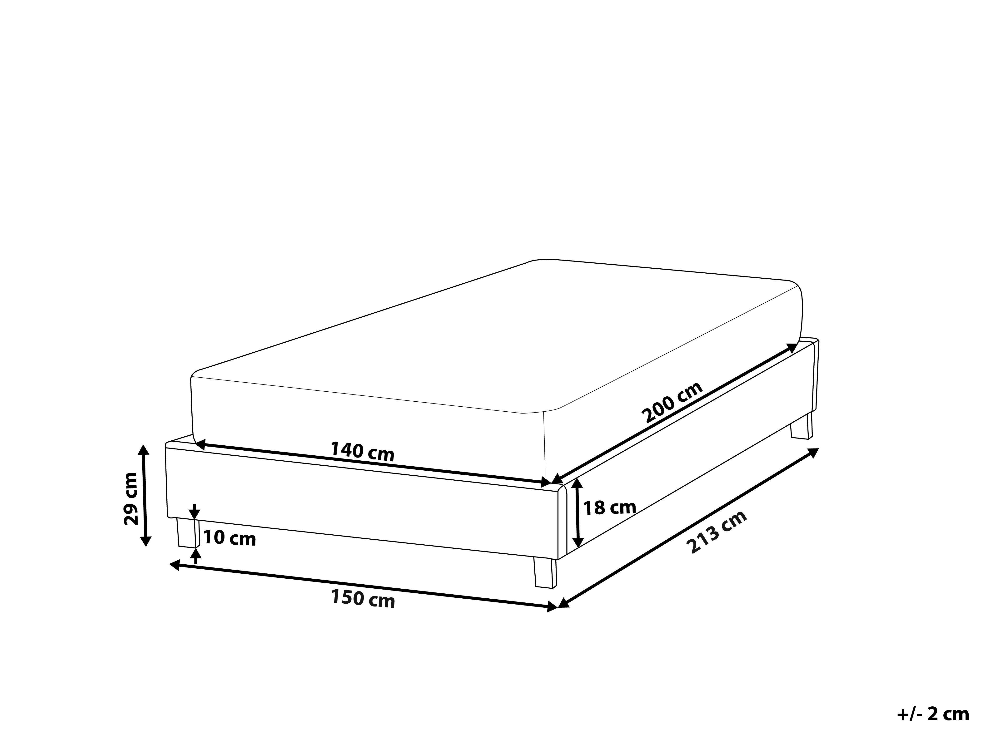 Beliani Bett ohne Kopfteil aus Bouclé Minimalistisch ROANNE