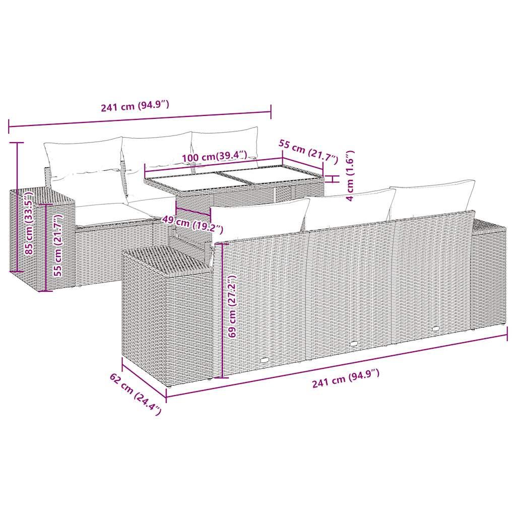 VidaXL Garten sofagarnitur poly-rattan