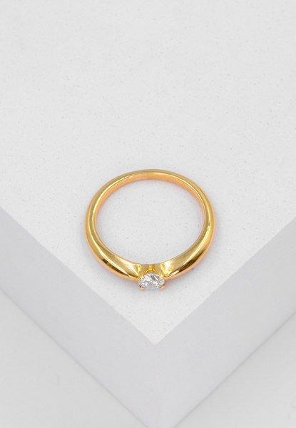 MUAU Schmuck Solitaire Ring Diamant 0.25ct. Gelbgold 750