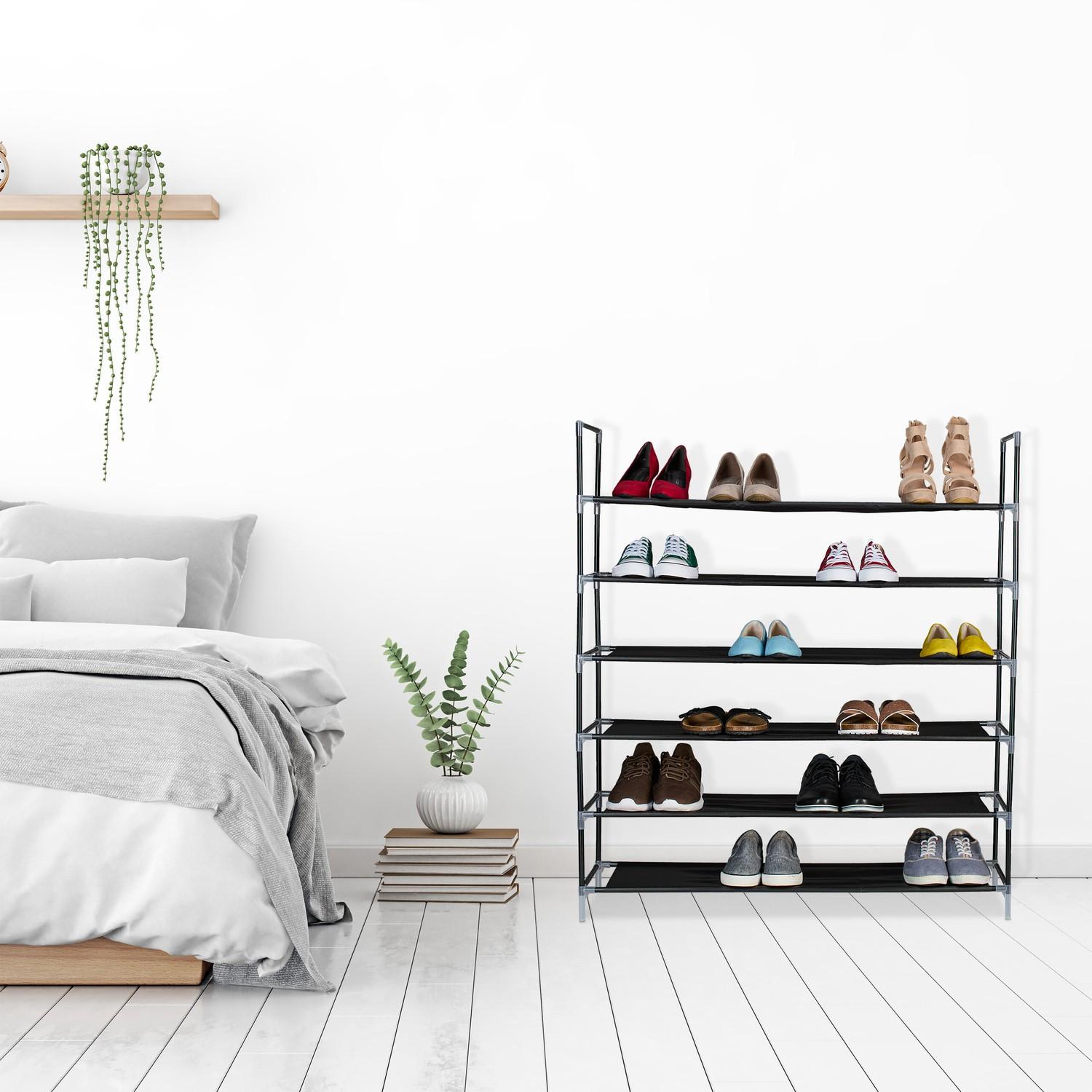 Northix Schuhregal mit Stoffebenen 1 m