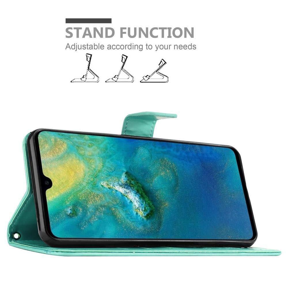 Cadorabo Hülle für Huawei MATE 20 Blumen Design Magnetverschluss
