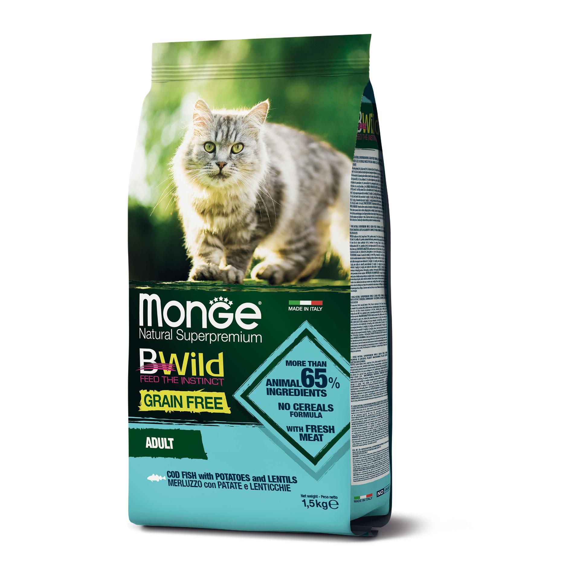 Monge Katze Bwild GF Adult Kabeljau 1,5kg