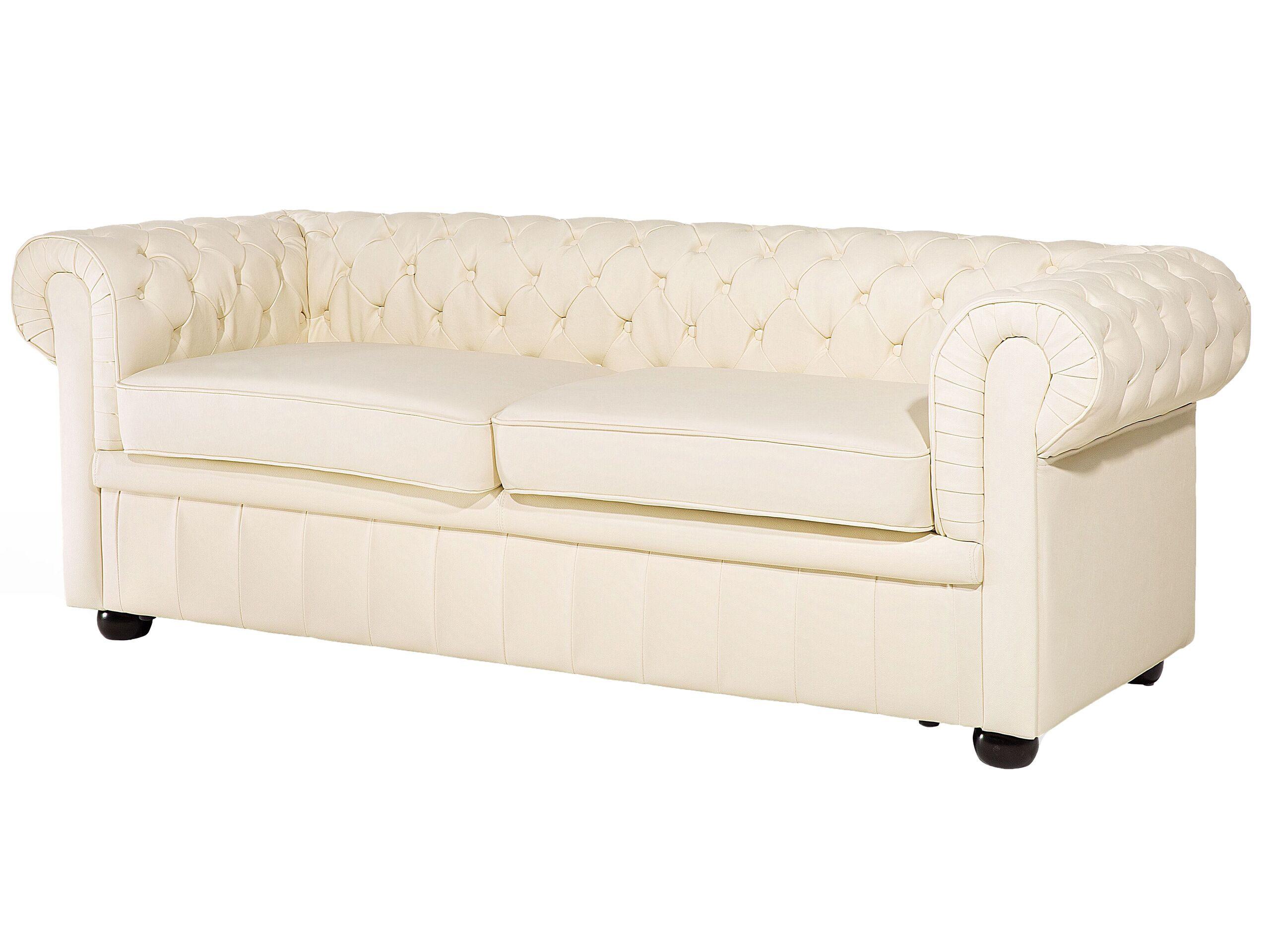 Beliani Wohnzimmer Set aus Echtleder Glamourös CHESTERFIELD