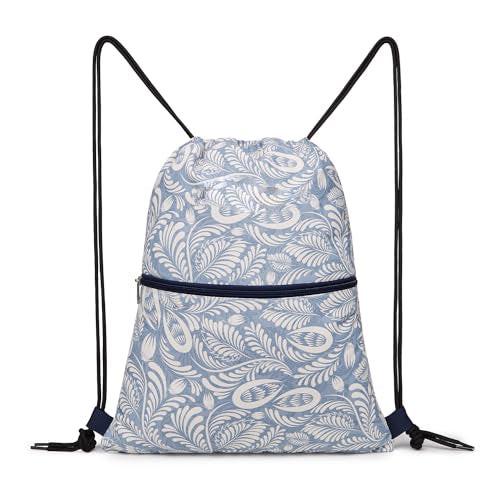 Only-bags.store Rucksack mit Kordelzug Turnbeutel Turnbeutel mit Außentasche Verstellbarer Kordelzug Turnbeutel mit Innentasche für Sport und Reisen