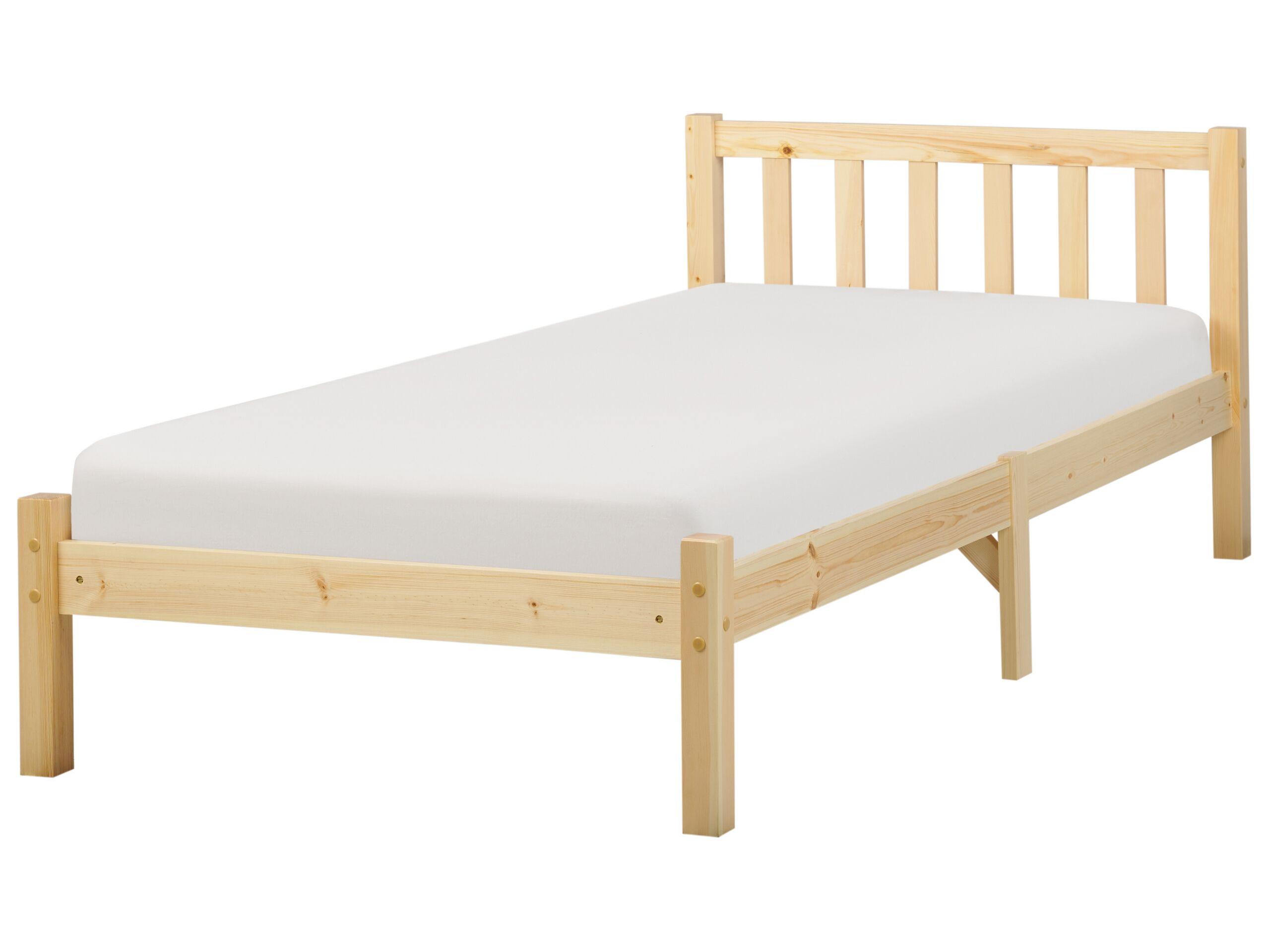 Beliani Bett mit Lattenrost aus Kiefernholz Skandinavisch FLORAC