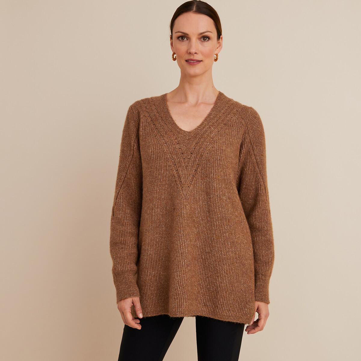 La Redoute Collections Feinstrickpullover mit V-Ausschnitt
