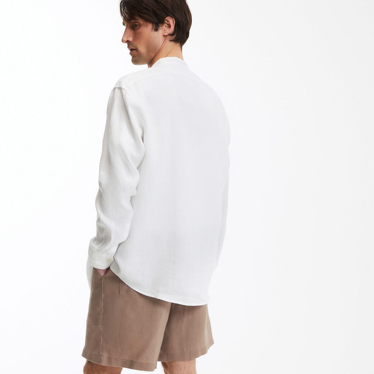 La Redoute Collections Signature Gerades Leinenhemd mit Stehkragen
