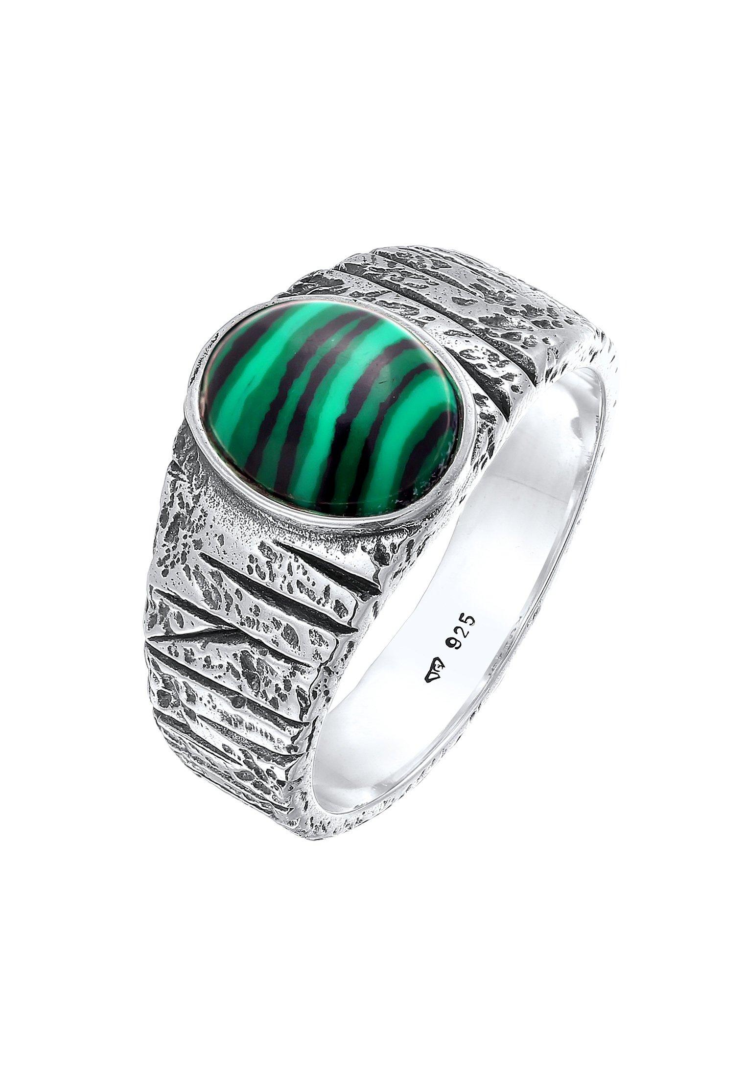 Kuzzoi Ring Siegelring Malachit Grün Bikerring 925 Silber