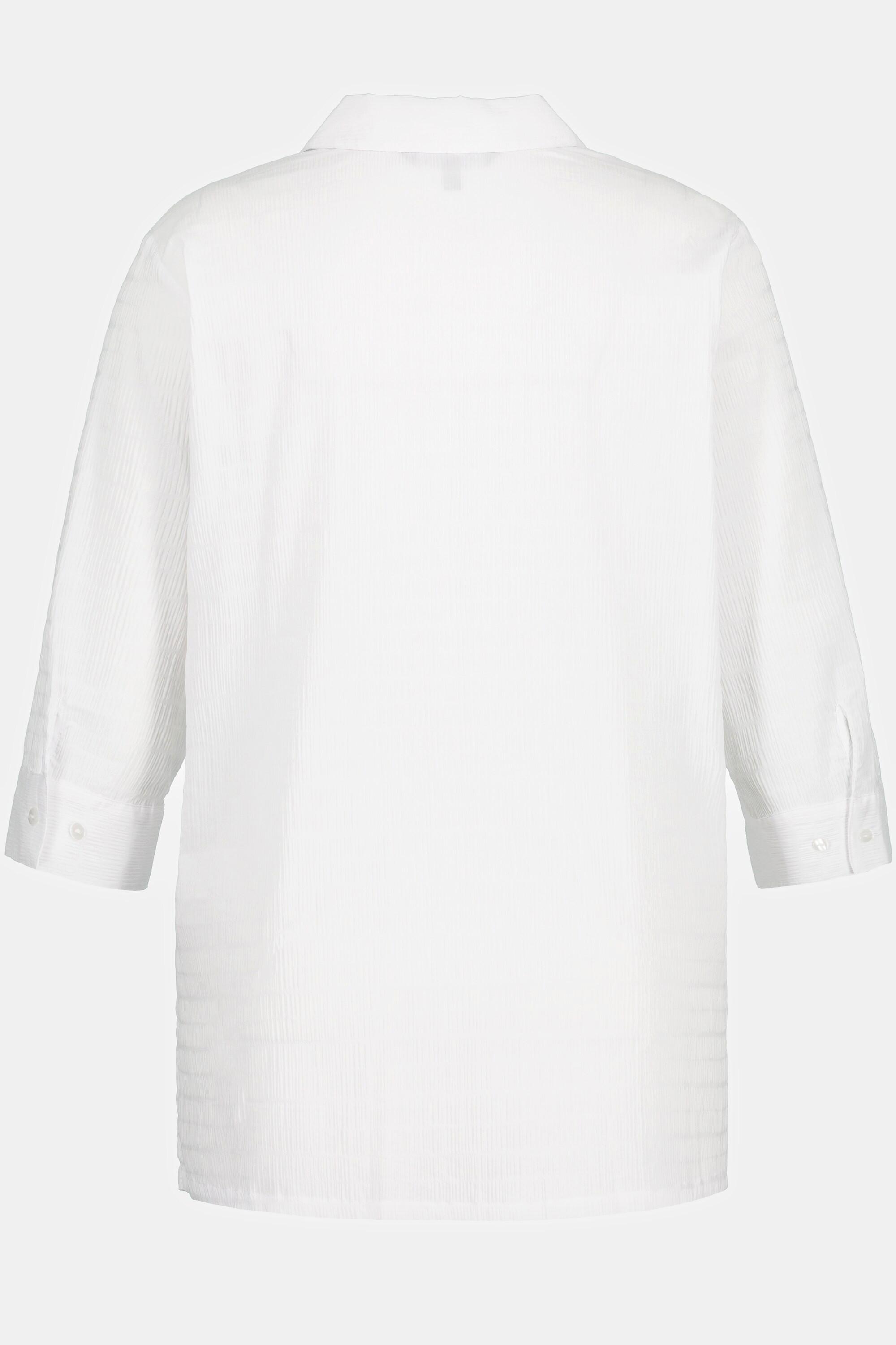 Ulla Popken Bubble Qualität Bluse Hemdkragen 3/4-Arm