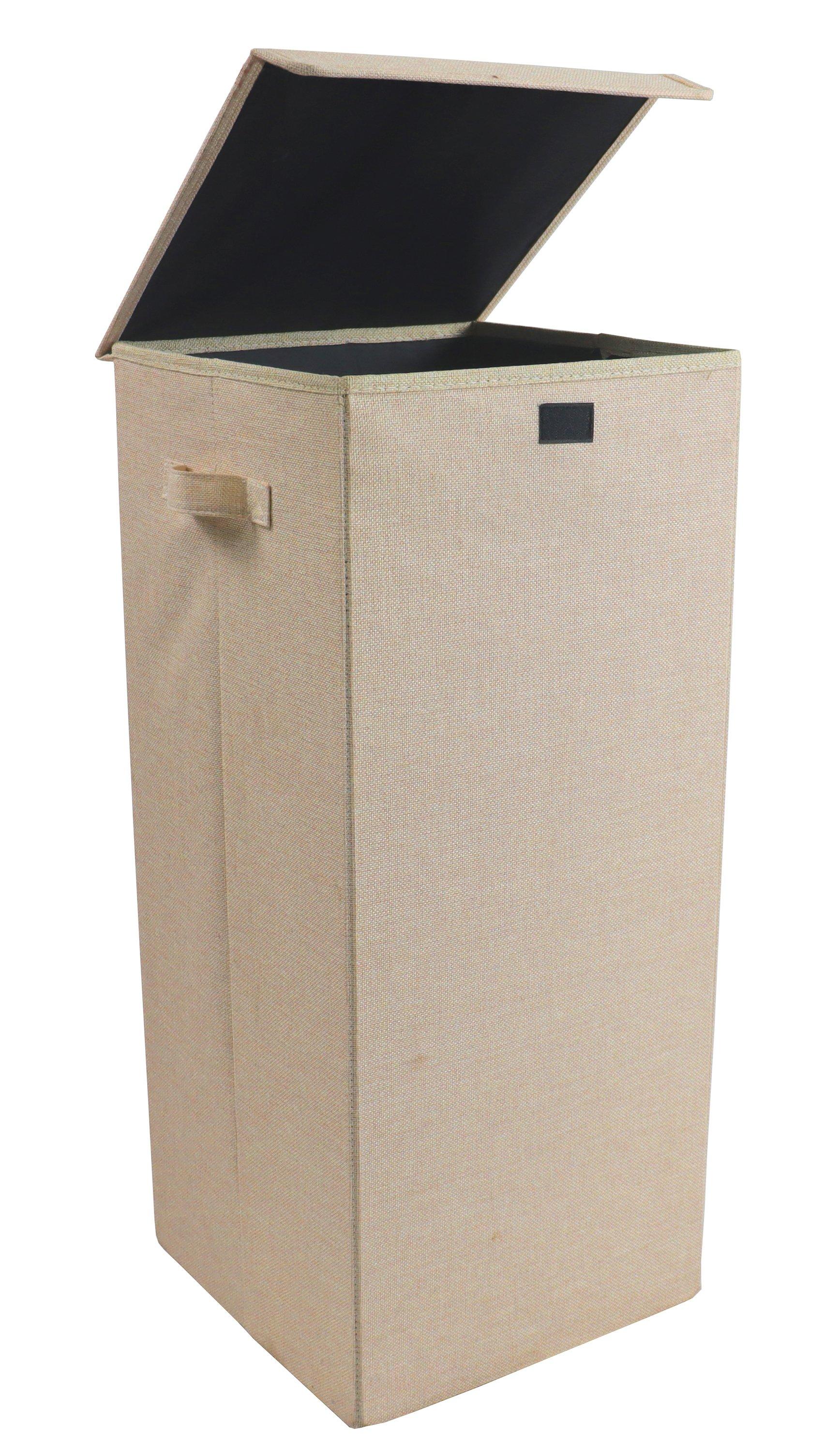 VCM Wäschekorb Stoff Wäschebox Wäschetruhe Wäschesammler Stoffbox Deckel Dreso L