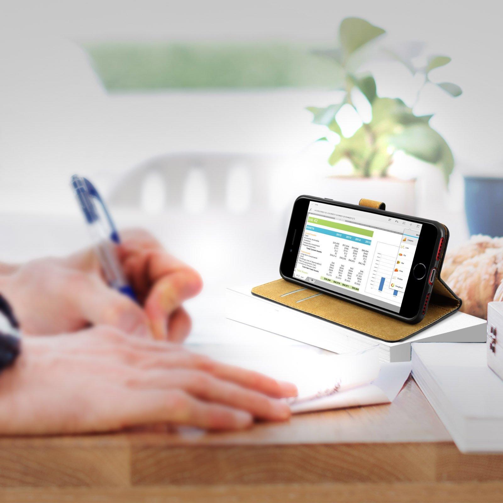 Avizar Klappetui iPhone SE 2020 / 8 / 7 Schwarz