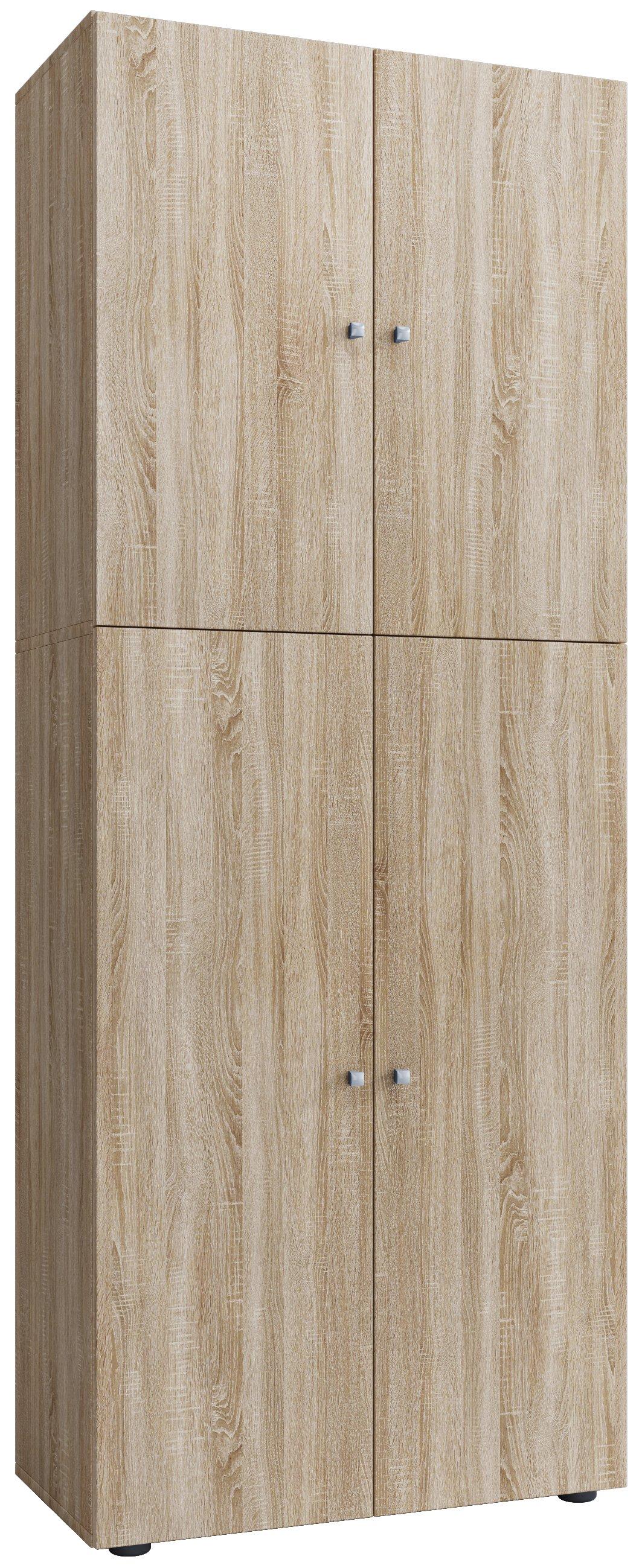 VCM Büroschrank mit 5 Fächern | moderner Aktenschrank mit Drehtüren | Maße ca. B. 70 x H. 184 x T. 40 cm – Lona 5-Fach