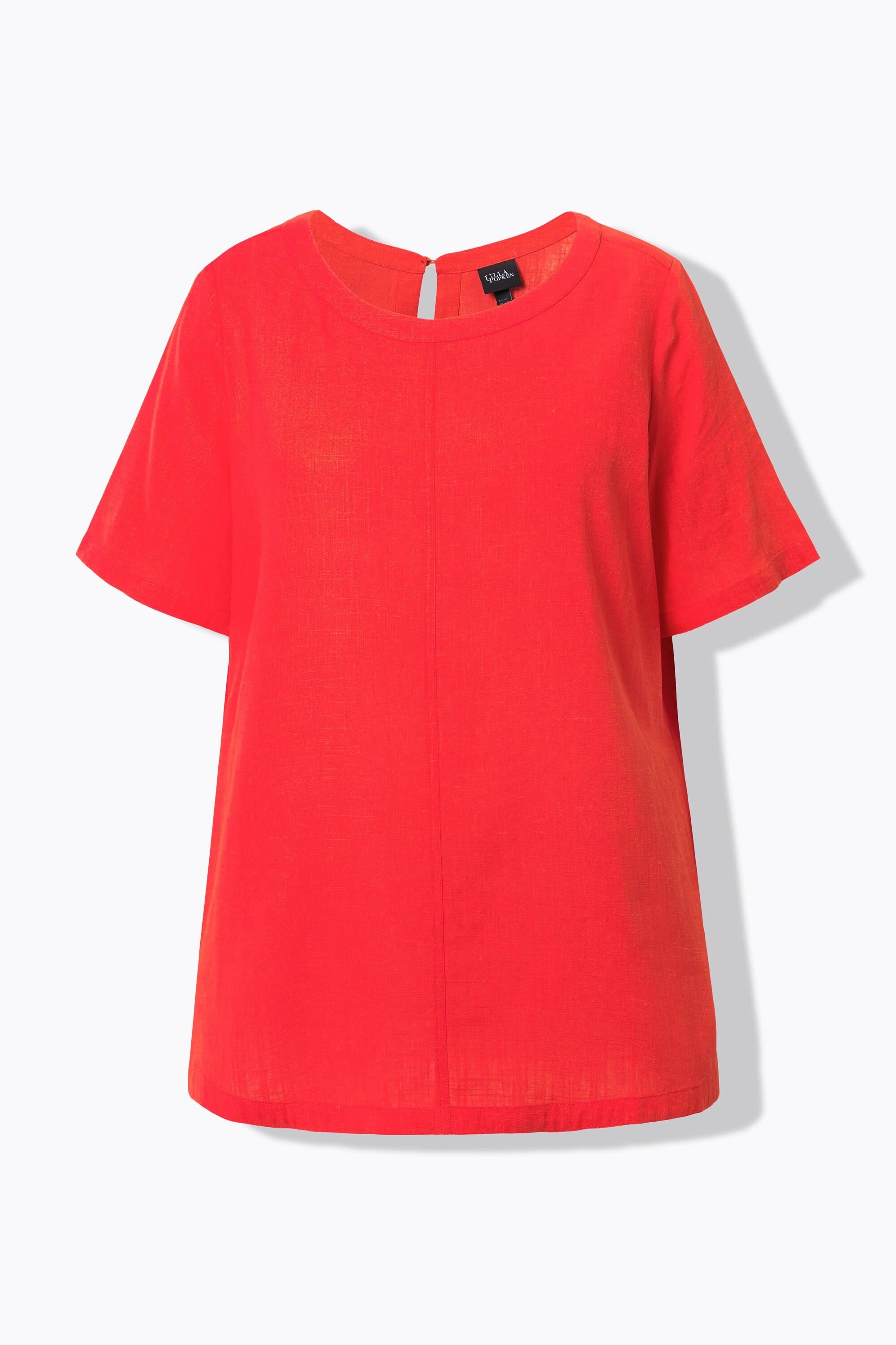 Ulla Popken A-Linie Leinenmix Halbarm Bluse