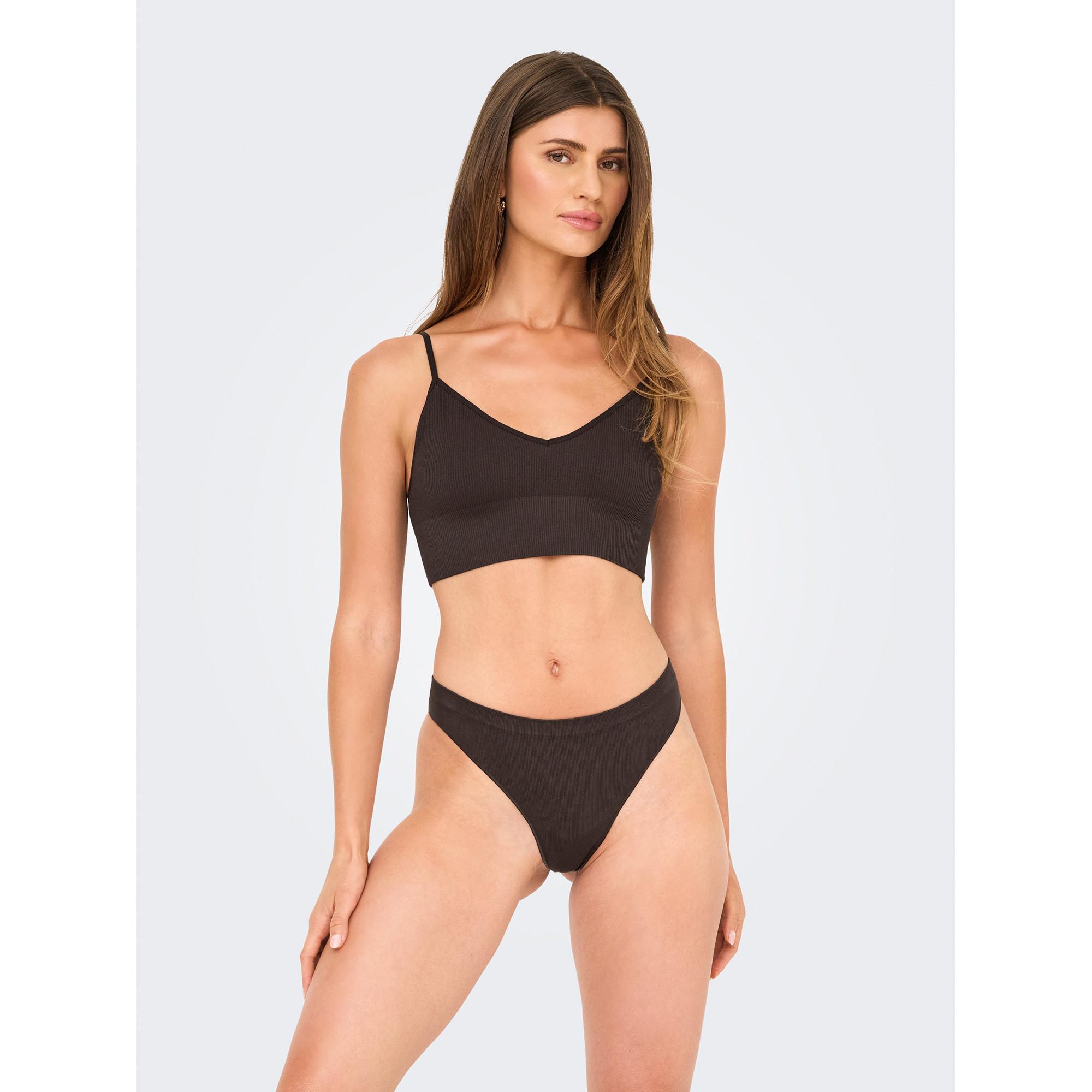 Only Lingerie Vicky Rib Sless Thong 3-Pack Triopack, String