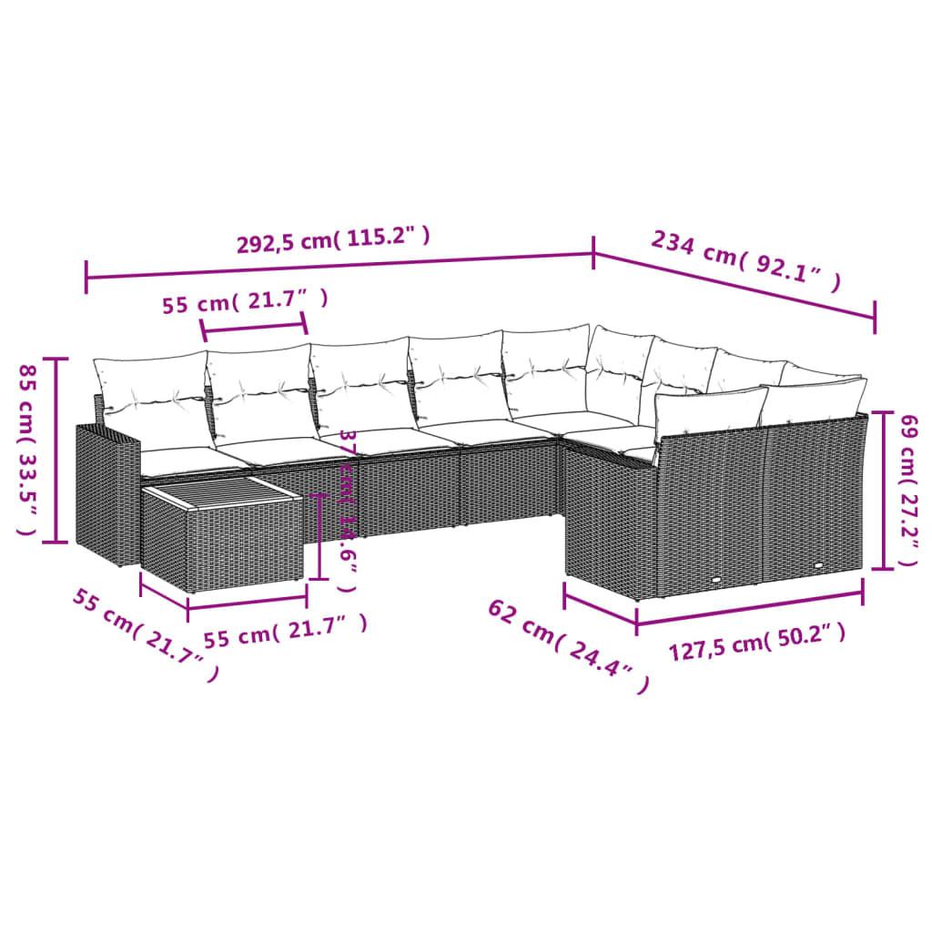 VidaXL Garten sofagarnitur poly-rattan