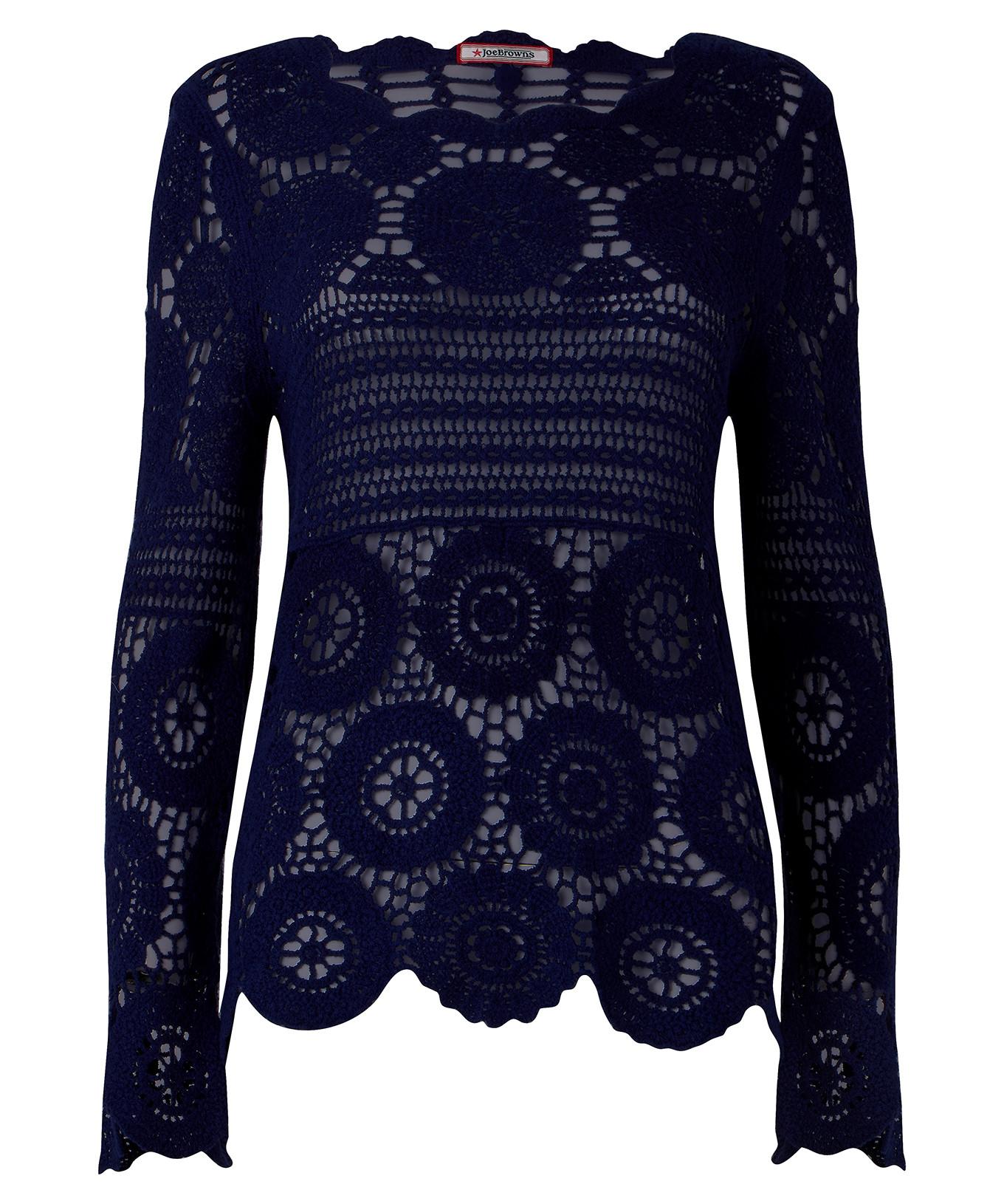 Joe Browns Langärmeliger gehäkelter Pullover