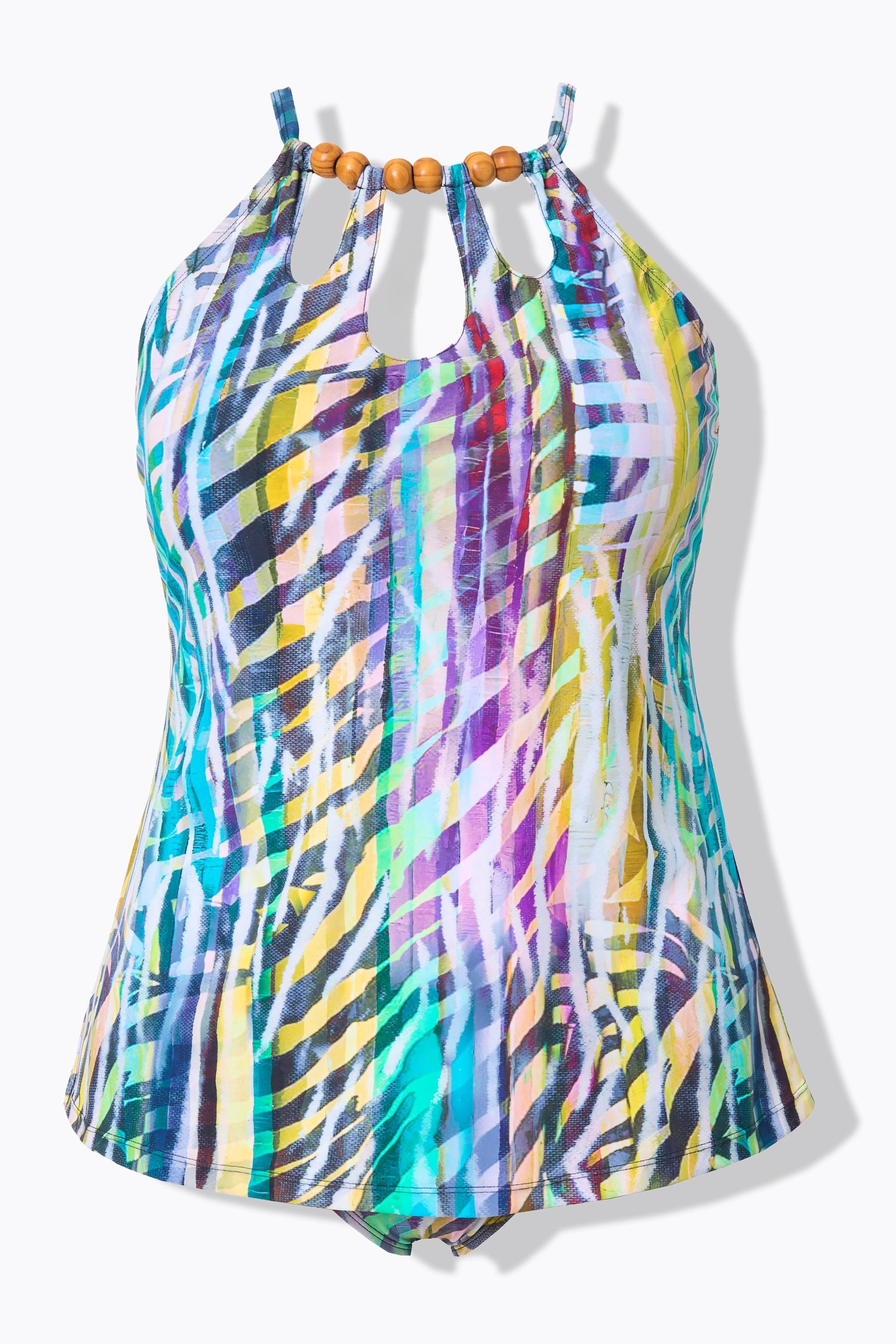 Ulla Popken Tankini, Animal-Streifen, Softcups, Cut-Outs