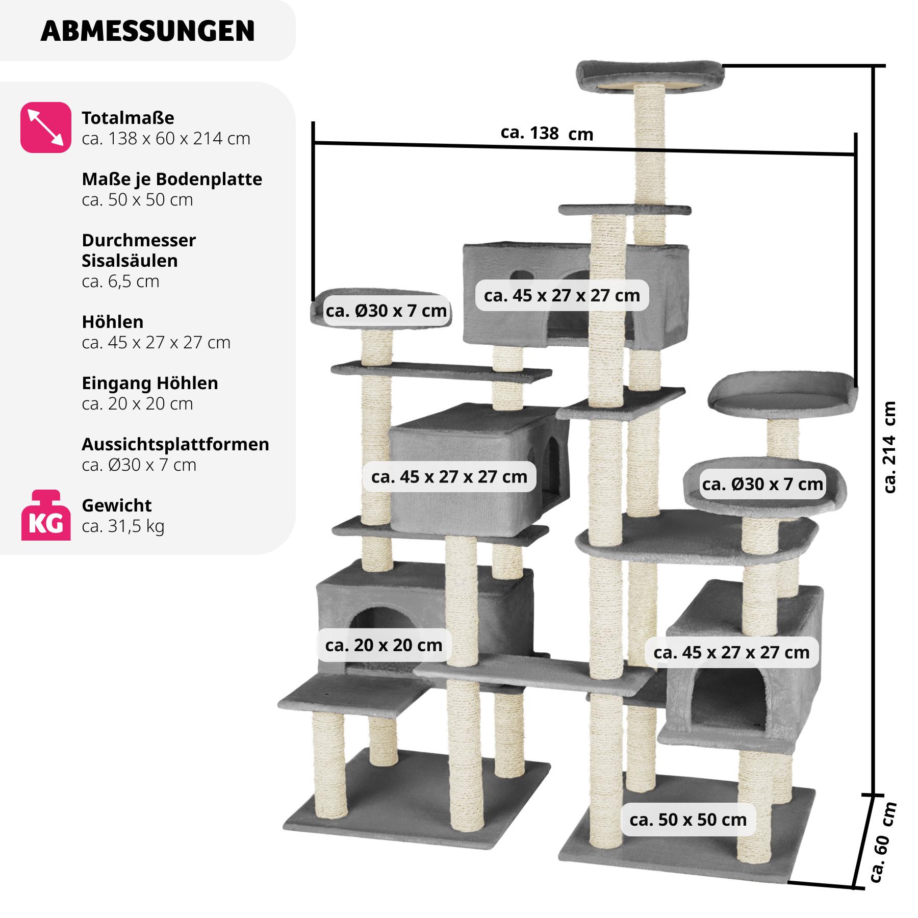 Tectake Kratzbaum Entissar 214cm