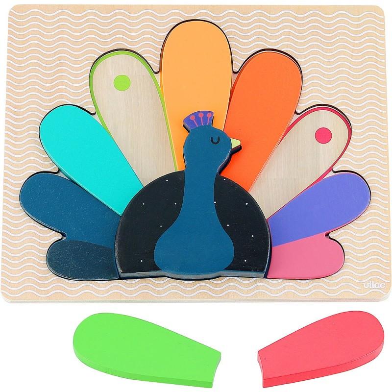 Vilac Puzzle Pfau aus Holz, Andy Westface