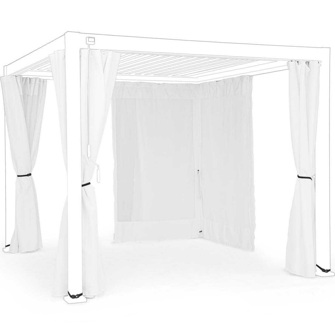 mutoni Vorhänge-Netz für Pavillon Ocean weiss 300x300 (4er-Set)