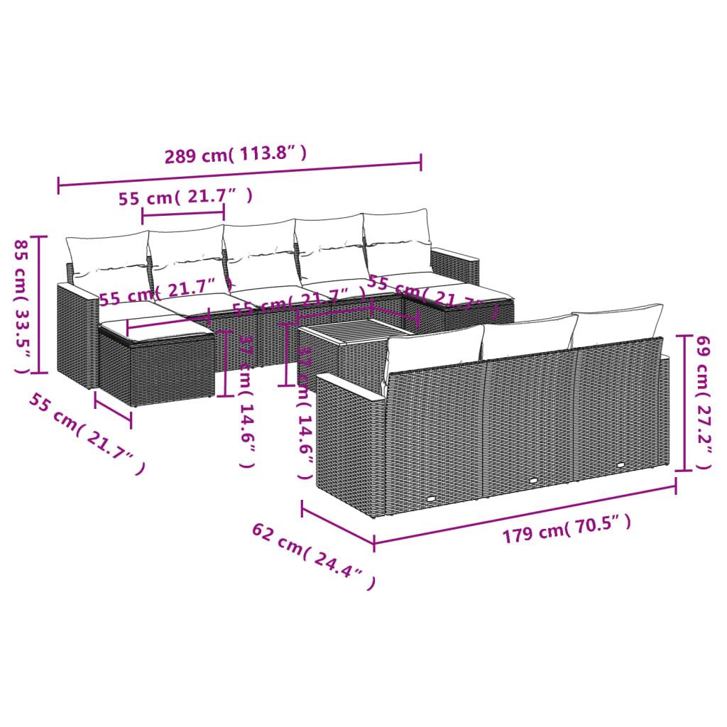 VidaXL Garten sofagarnitur poly-rattan