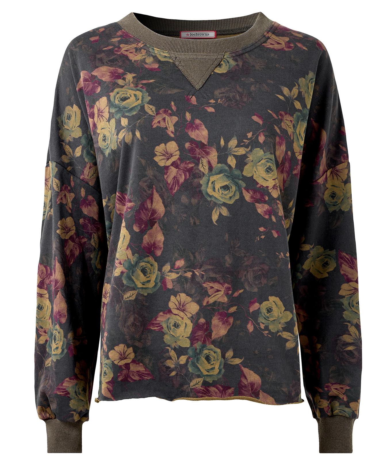 Joe Browns Sweatshirt mit Blumenmuster und Rundhalsausschnitt