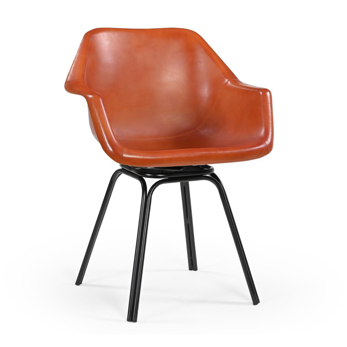 Calicosy Drehbarer Bridge-Stuhl aus Leder L44 cm - ROCKIE