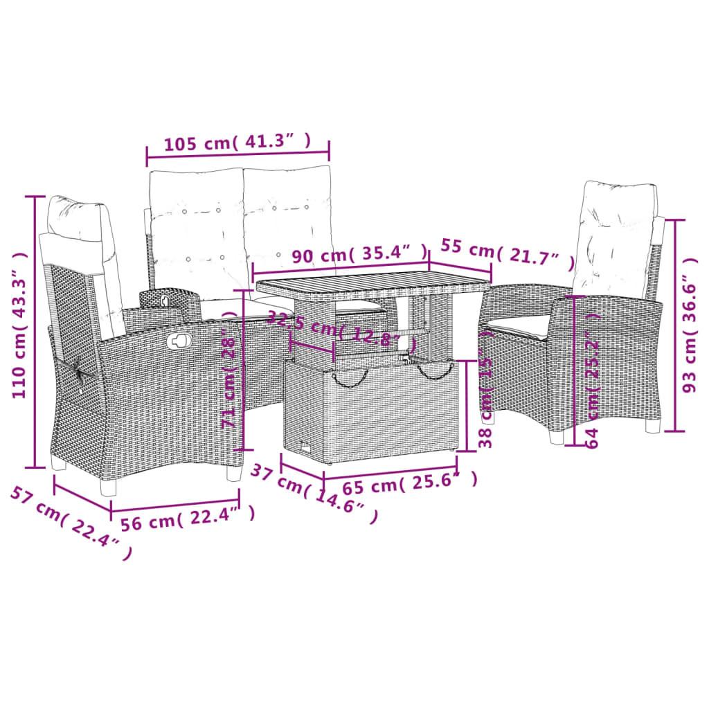VidaXL Garten essgruppe poly-rattan