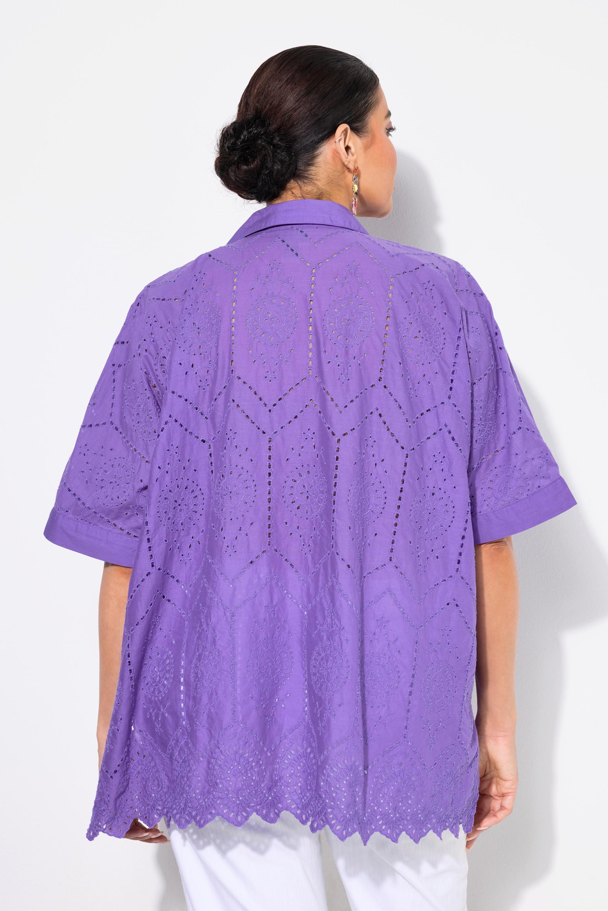 Ulla Popken Bluse, Lochstickerei