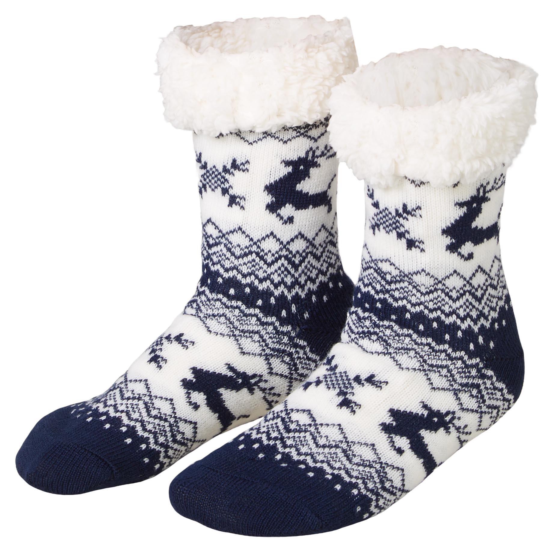 Tectake Kuschelsocken mit Rentier-Motiv-weiss