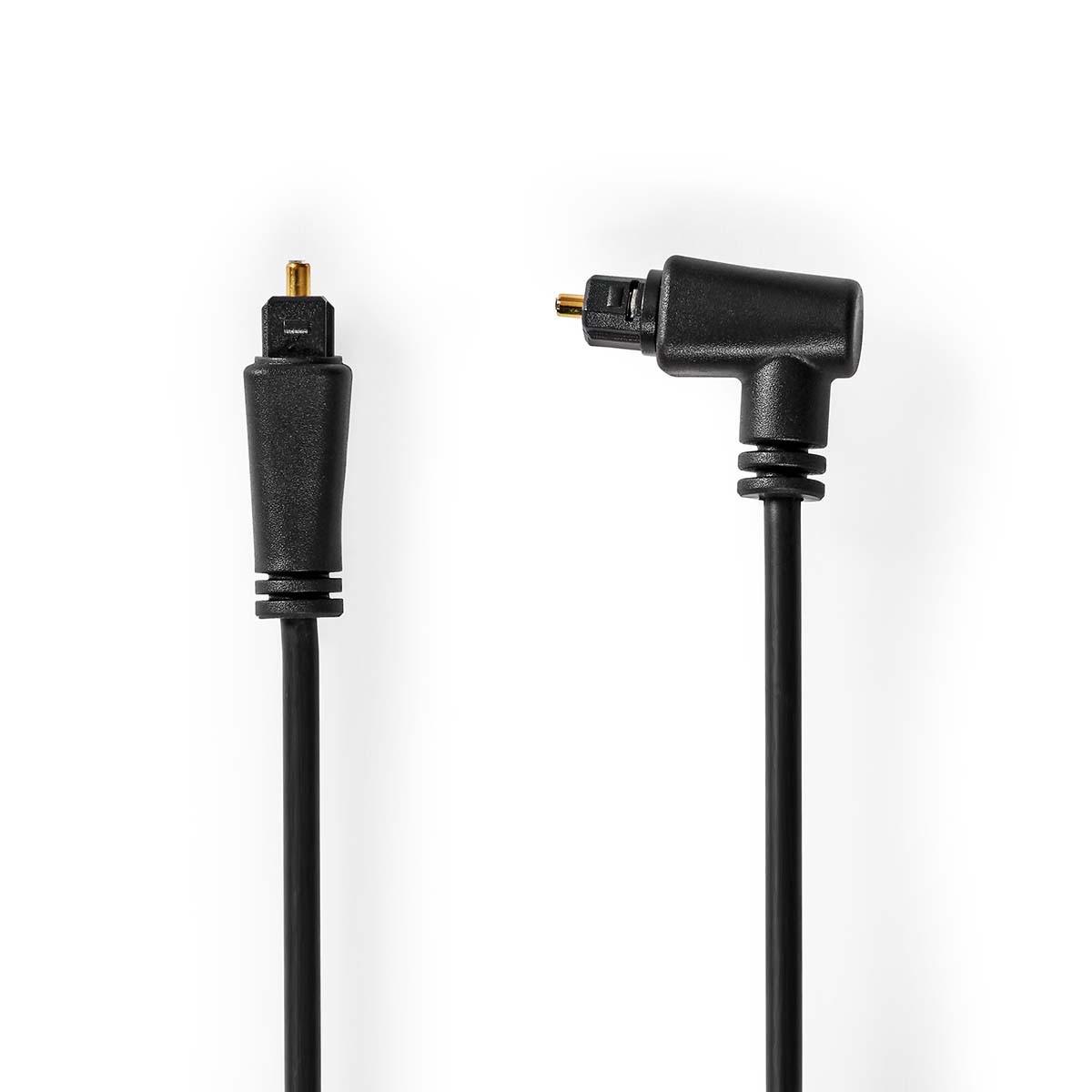 Nedis Optisches Audiokabel | TosLink Stecker | TosLink Stecker | Drehbar | 2,00 m | Rund | PVC | Schwarz | Umschlag
