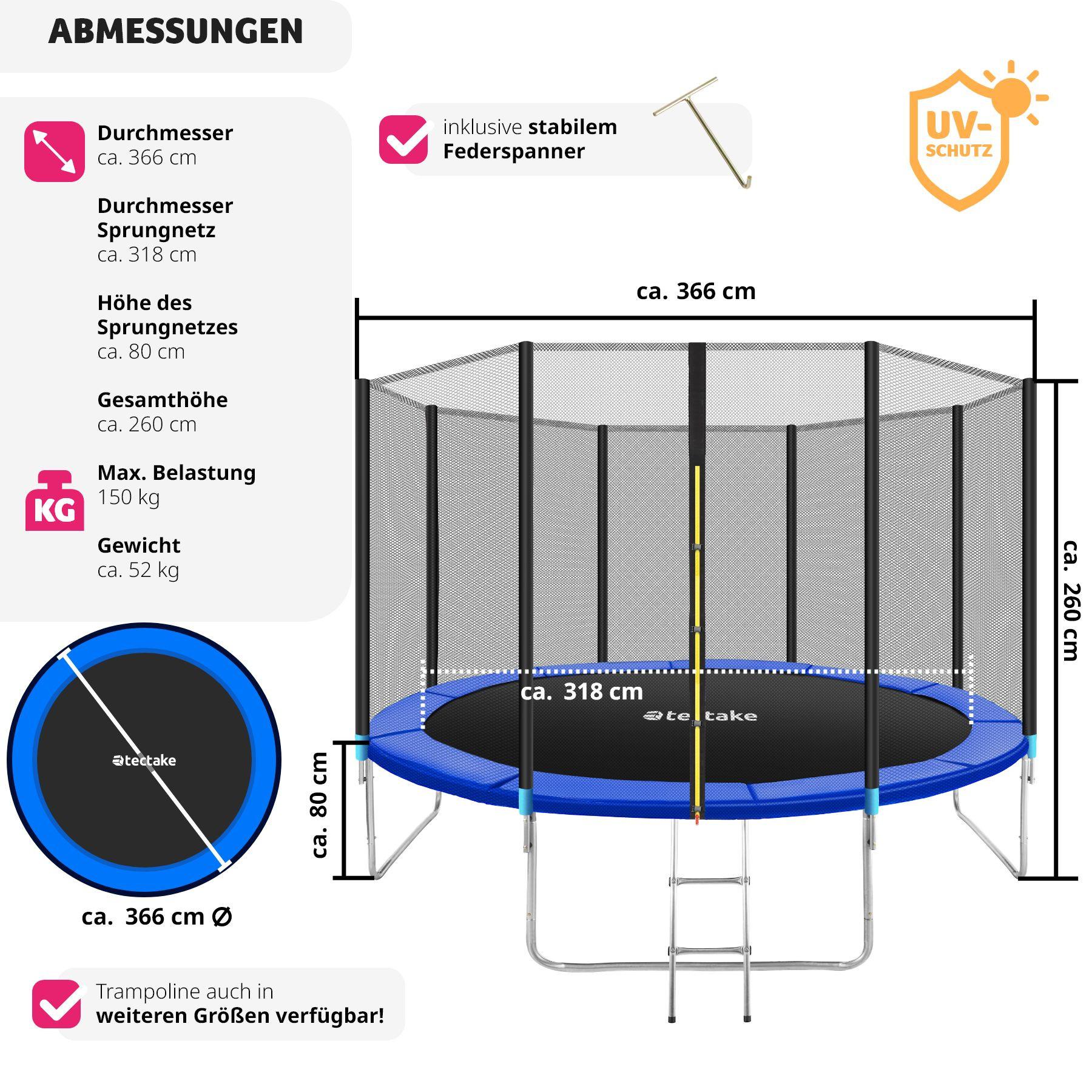 Tectake Trampolin Garfunky mit Sicherheitsnetz