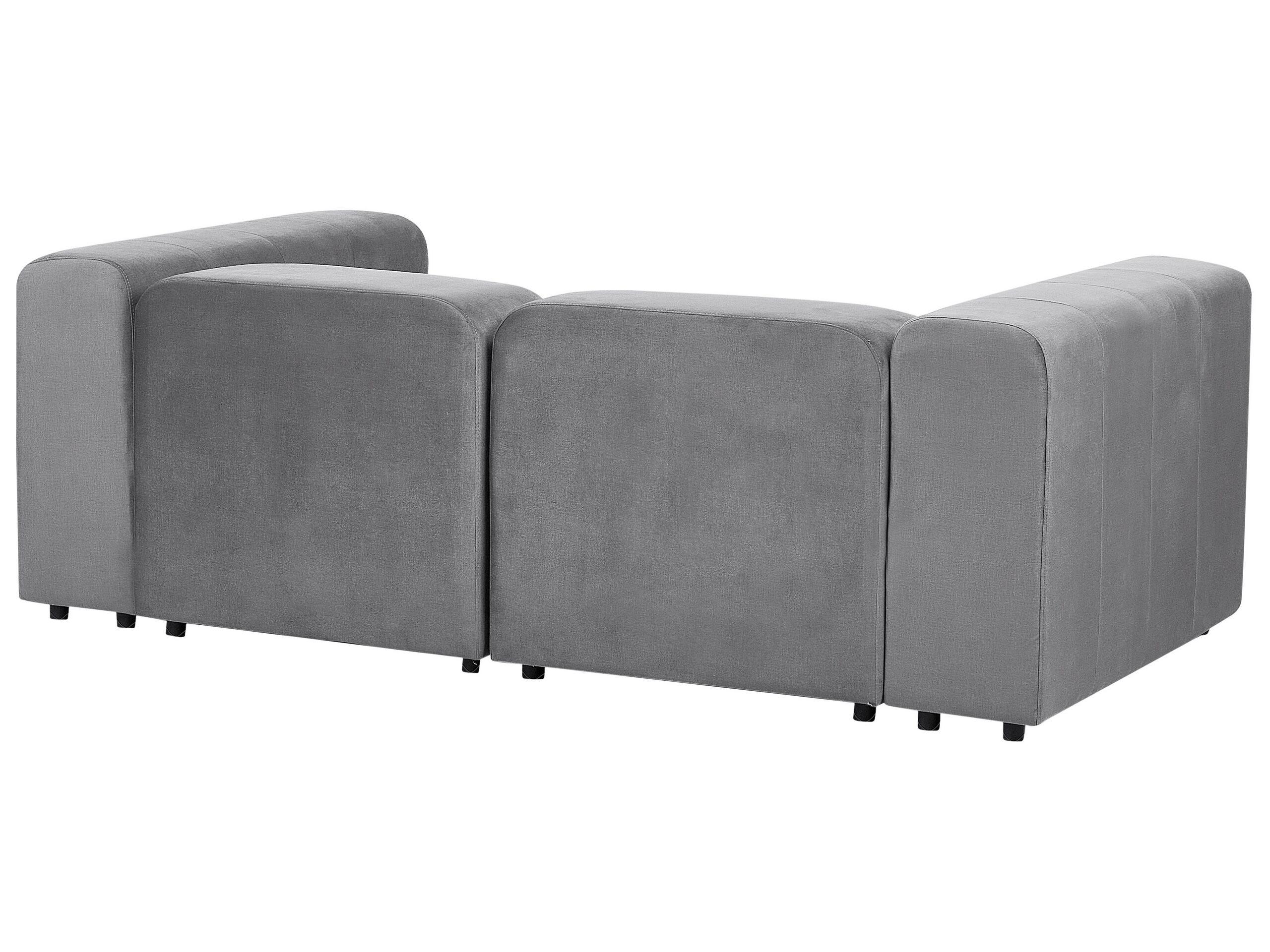 Beliani 2-Sitzer Sofa mit Ottomane aus Samtstoff Modern FALSTERBO