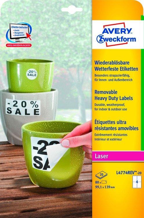 Avery-Zweckform AVERY ZWECKFORM Folienetiketten 99,1x139mm, 80 St.