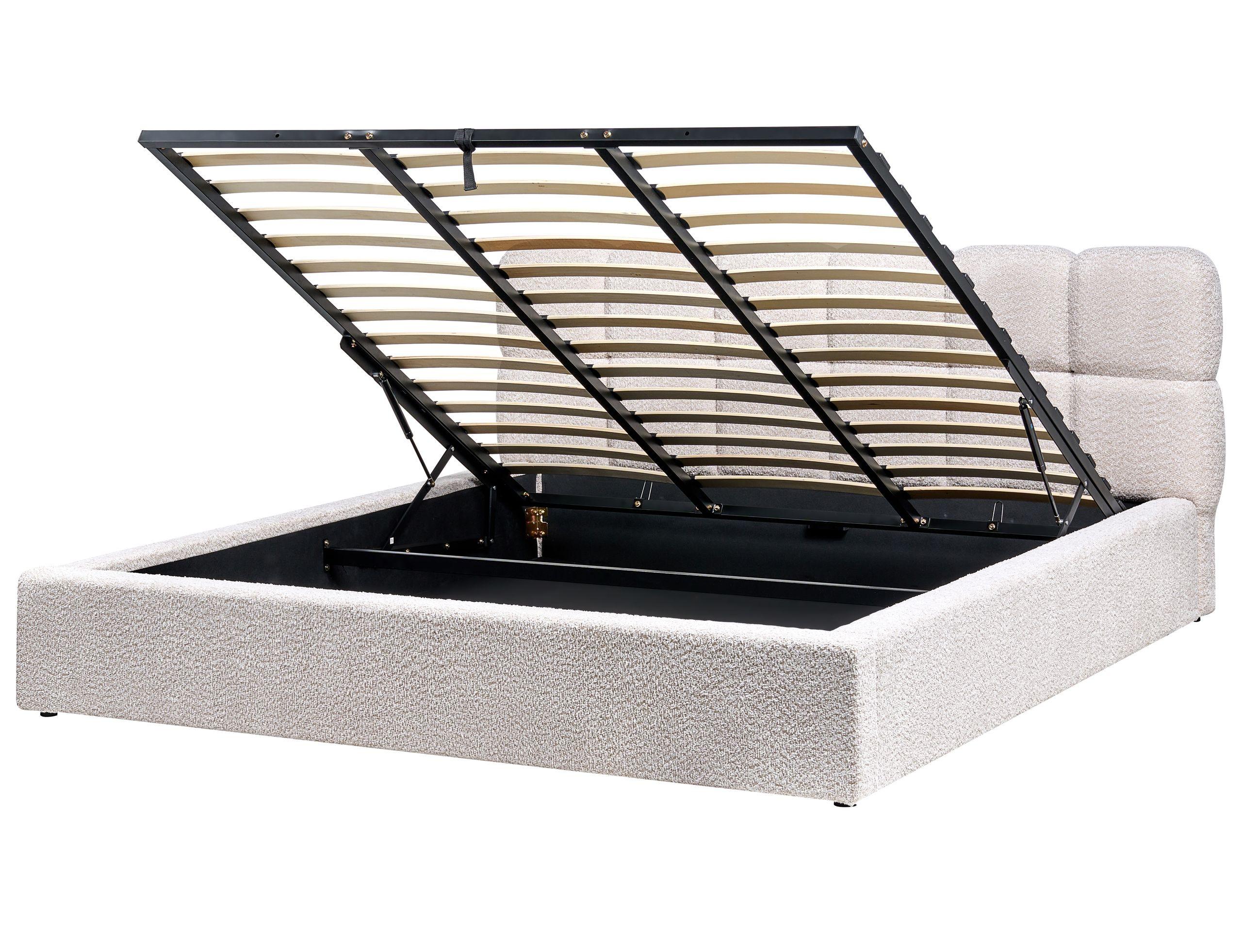 Beliani Bett mit Stauraum aus Bouclé Modern BASTON