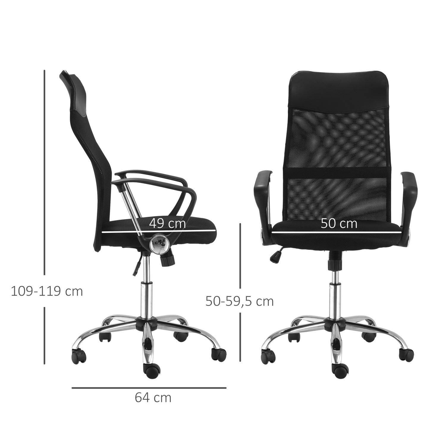 Northio Ergonomischer Bürostuhl, Gaming Stuhl, Drehstuhl Mit Wippenfunktion, Höhenverstellbarer Schreibtischstuhl, Schaumstoff, Netz, Schwarz
