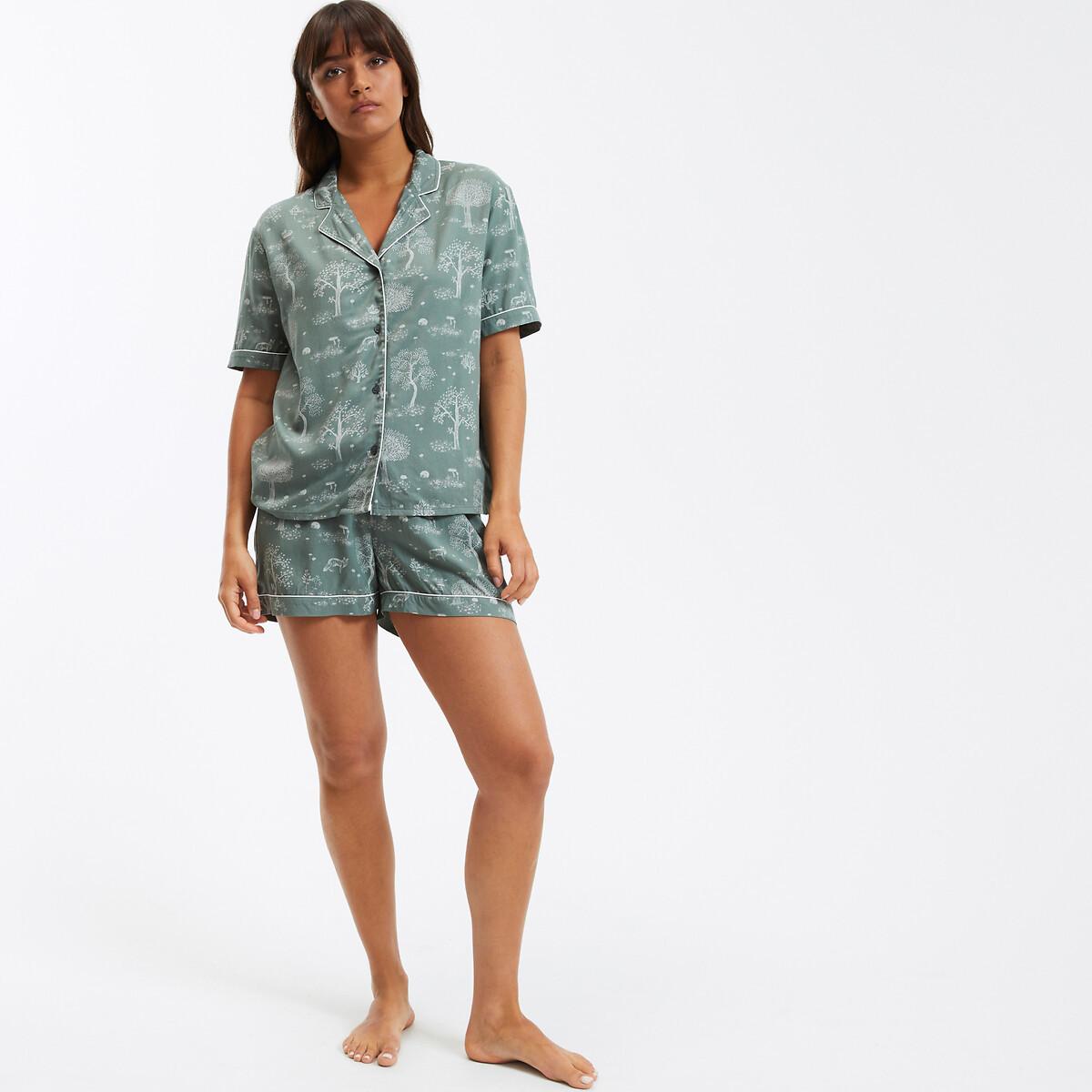 La Redoute Collections Kurzpyjama mit Naturprint