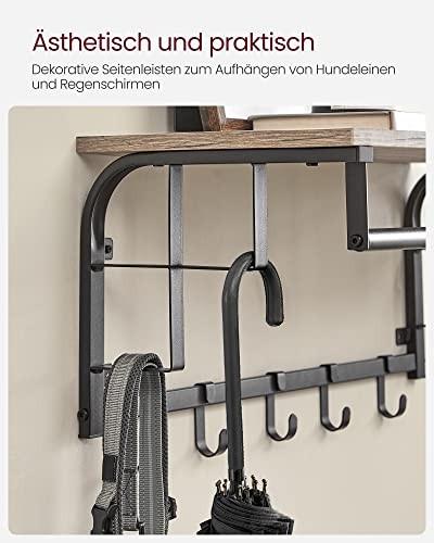 Pricenet Rustikale Wandgarderobe mit Regal und Haken