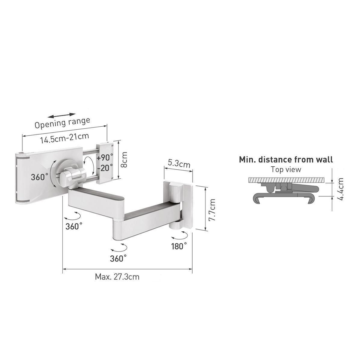 Nedis Halterung für Tablet – an der Wand montiert und verstellbar