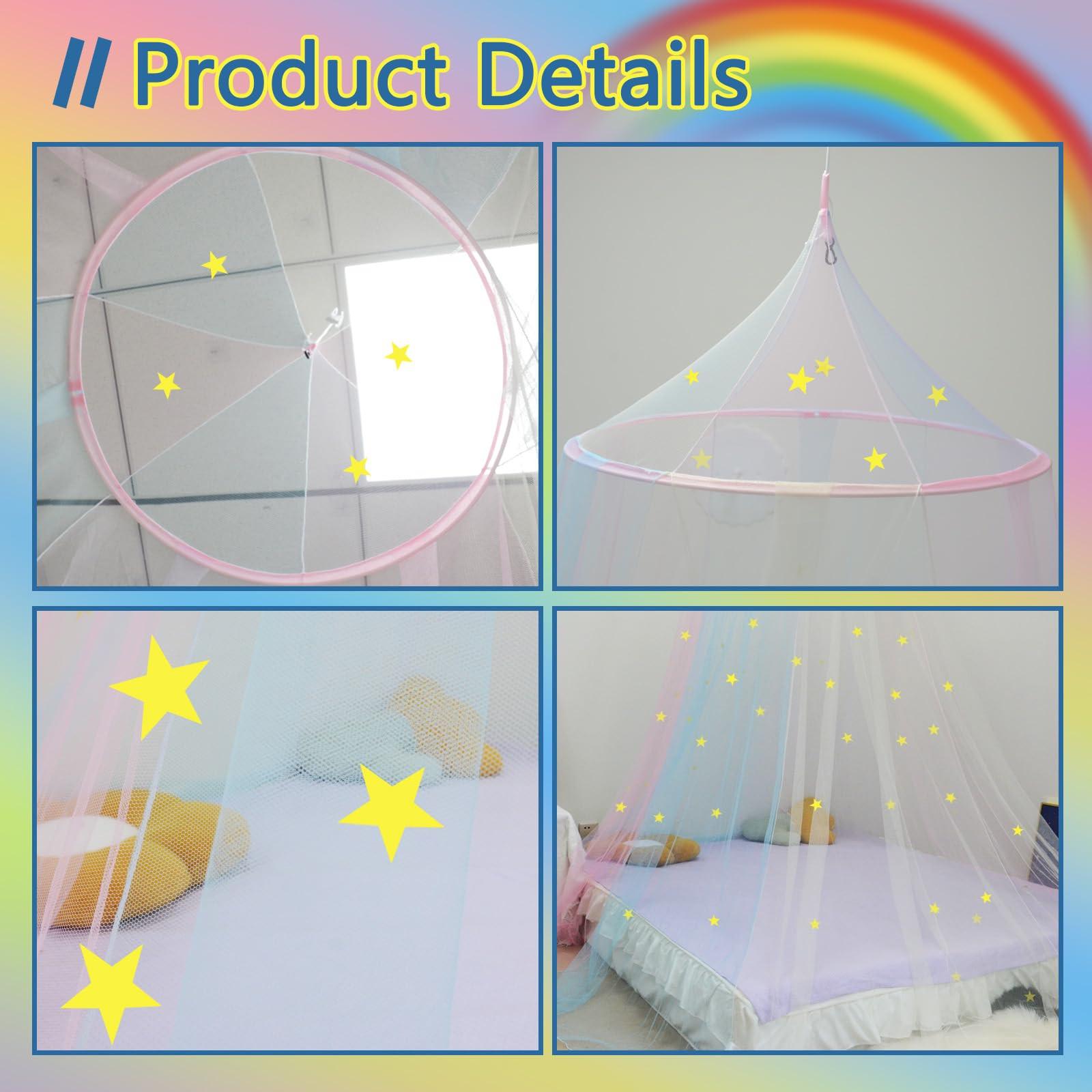 Activity-board Kinderzimmer Baldachin für Mädchen - Katzenmuster Kinderbetthimmel für Hausbett und Einzelbett