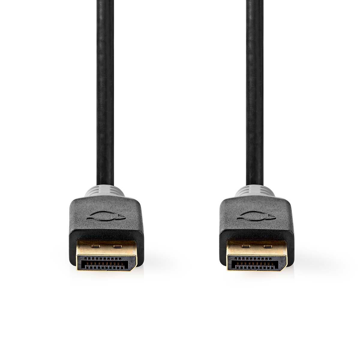 Nedis Displayport-Kabel | DisplayPort-Stecker | DisplayPort-Stecker | 8K@60Hz | Vergoldet | 3,00 m | Rund | PVC | Anthrazit / Grau | Box
