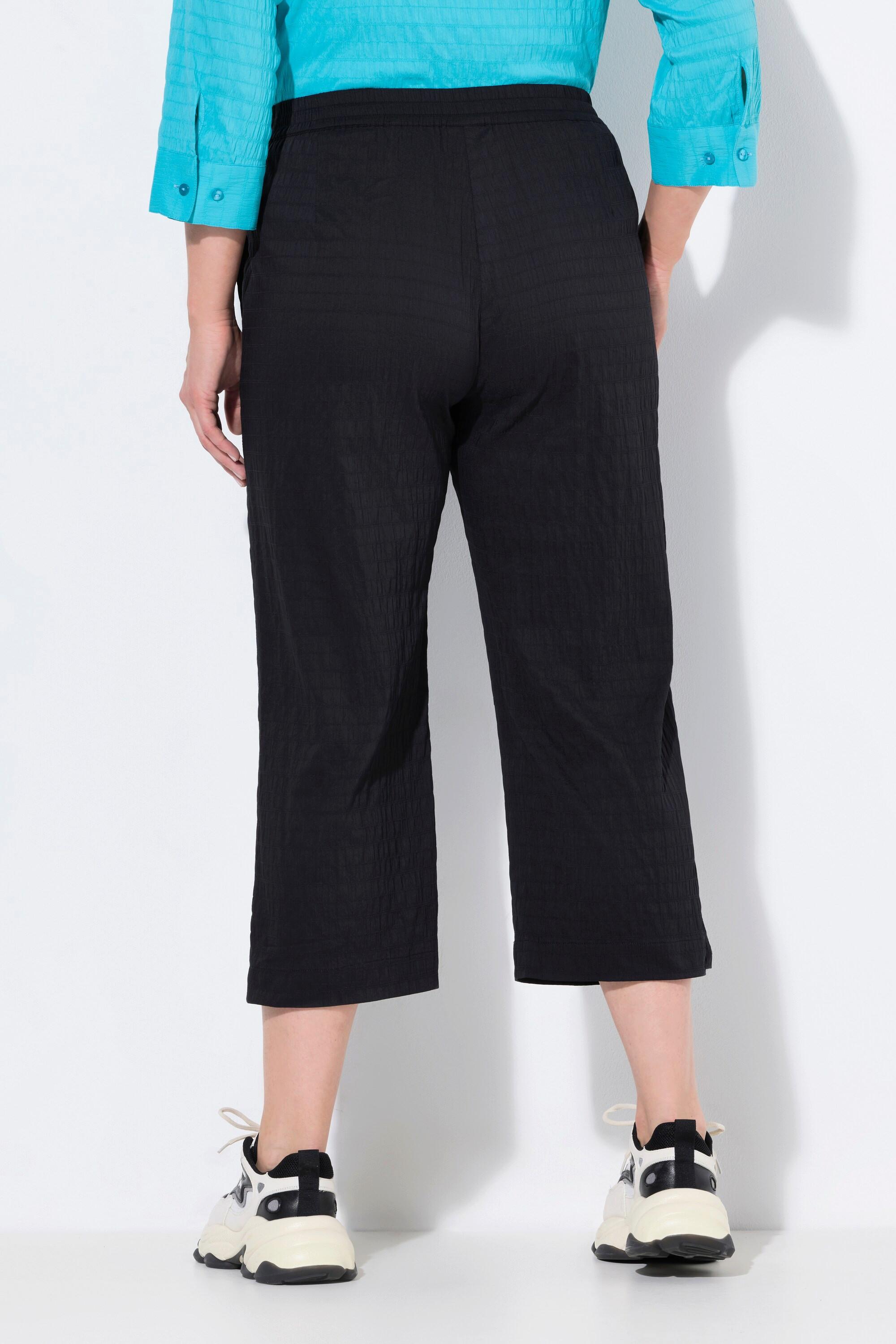 Ulla Popken 7/8-Hose Ruby, geformtes Knie, gerades Bein, Elastikbund