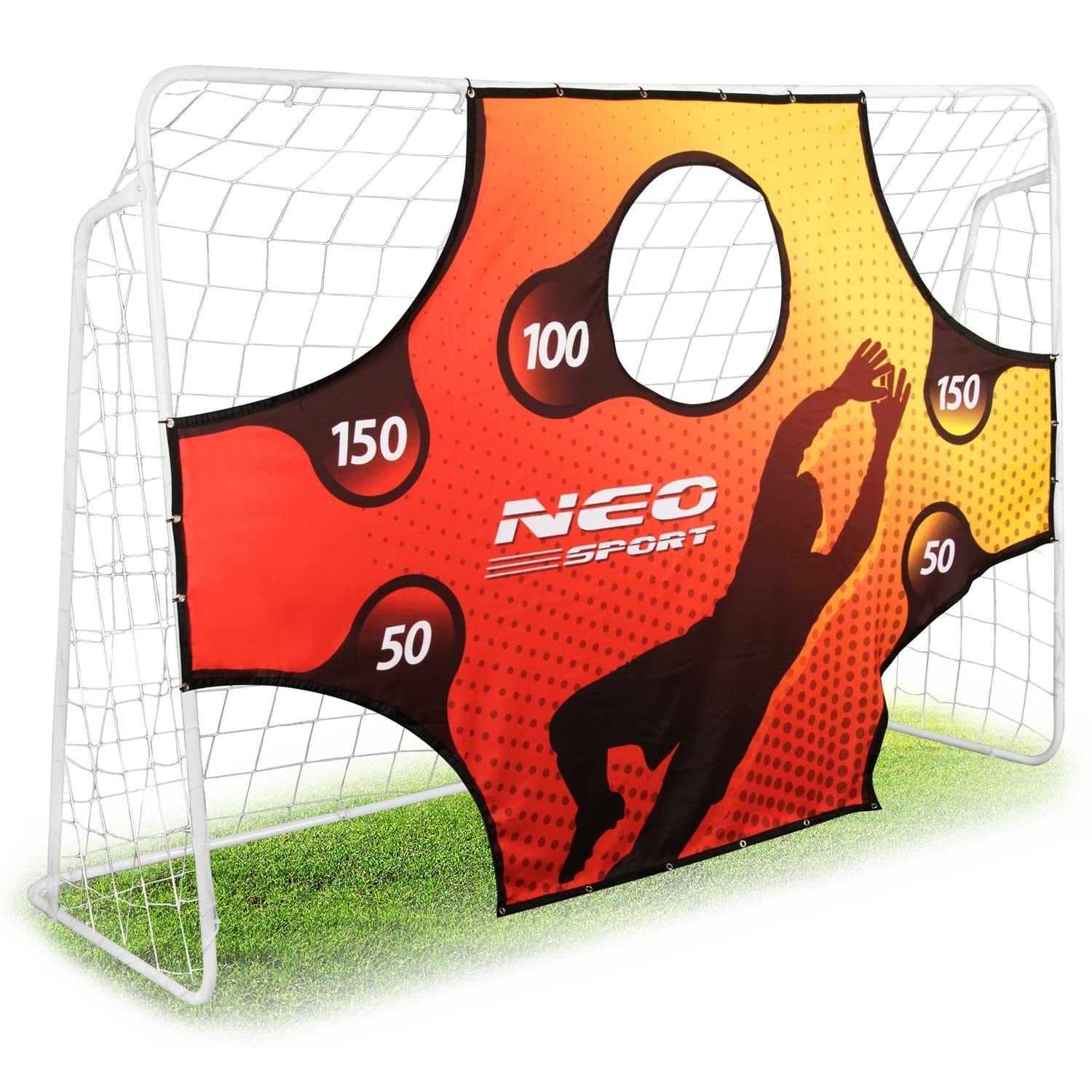 B2X Großes Fußballtor zum Spielen im FreienDieses große Fußballtor bietet Ihnen und Ihren Liebsten stundenlange Unterhaltung an der frischen Luft.Größe: 245 x 155 x 80 cmZieltafel inklusive!Stabiler Stahlrahmen, Netz aus strapazierfähigem PE-Mater