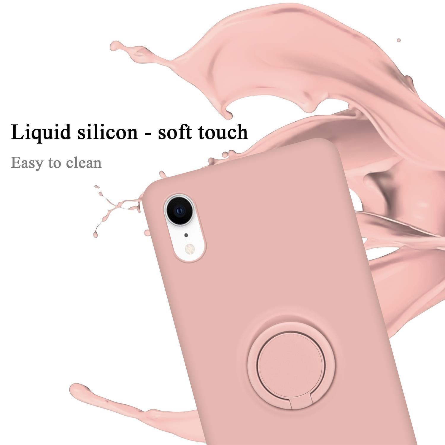 Cadorabo Hülle für Apple iPhone XR TPU Silikon mit Ring Liquid