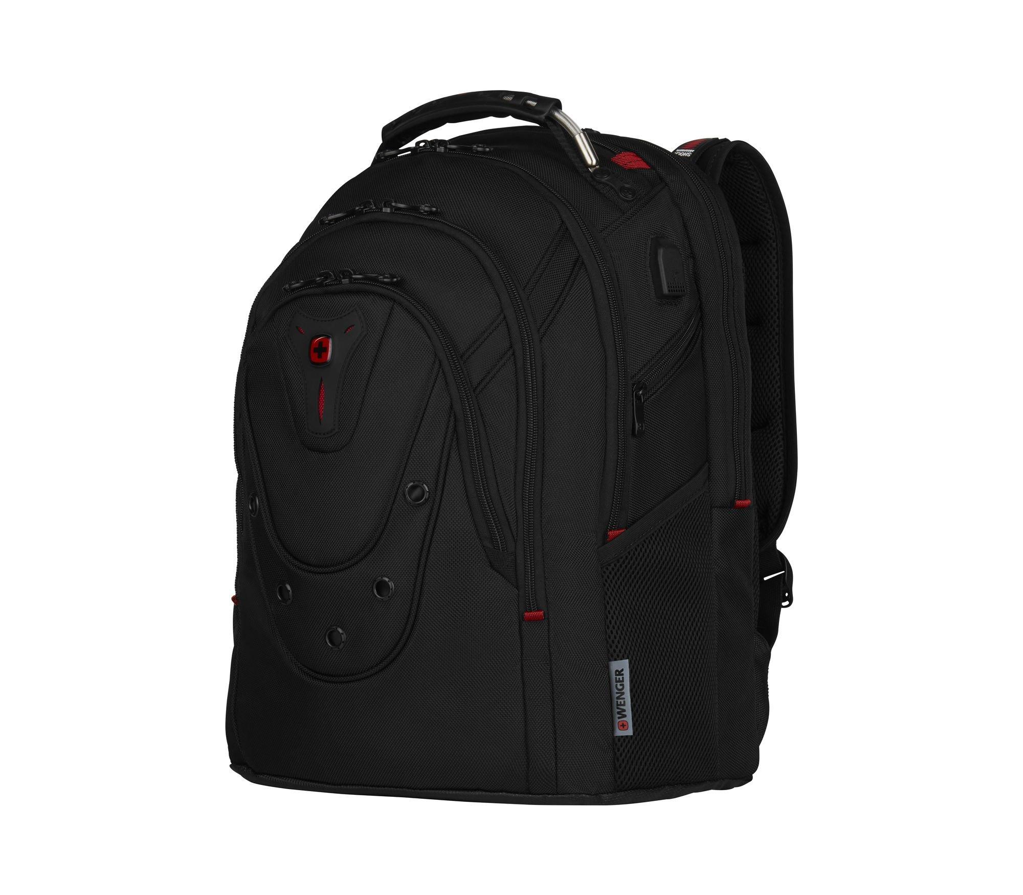WENGER Ibex Ballistic Deluxe 16 Laptop Backpack, Black