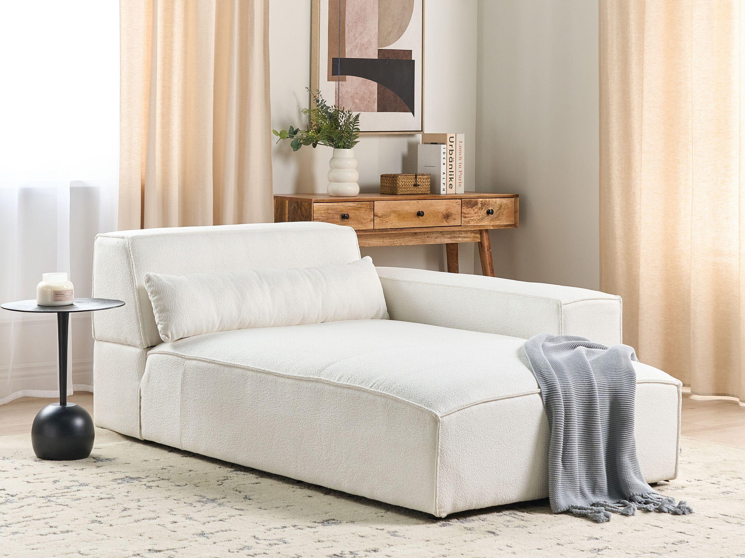 Beliani Linksseitige Chaiselounge aus Bouclé Modern HELLNAR