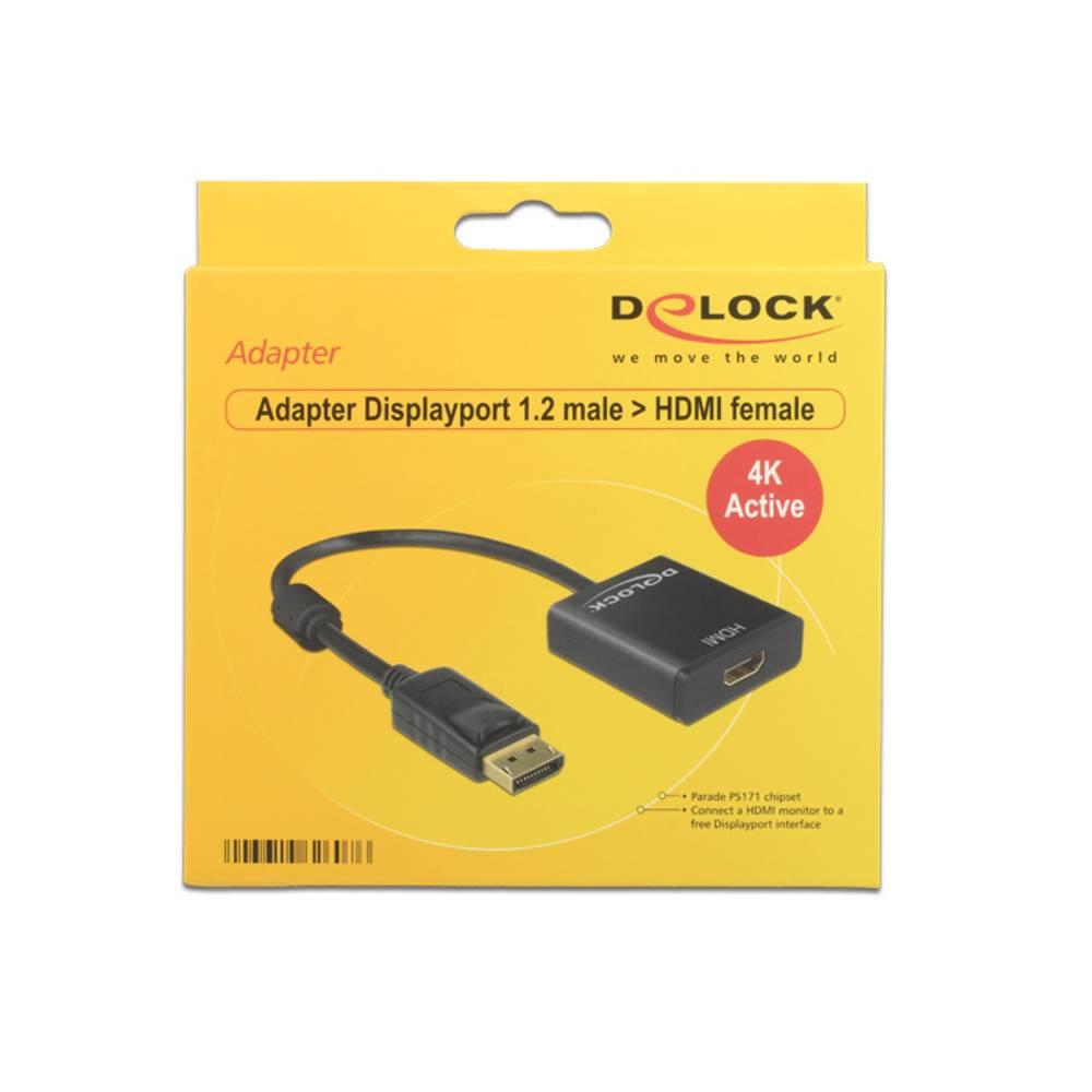 DeLock Adapter DisplayPort 1.2 Stecker - HDMI Buchse 4K Aktiv
