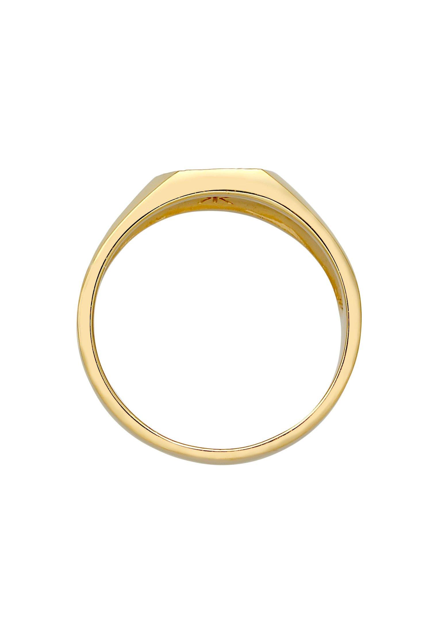 Kuzzoi Ring Basic Siegelring Quadrat Matt 925 Silber